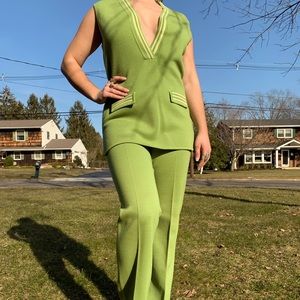 70’s Green Knit Pant Set